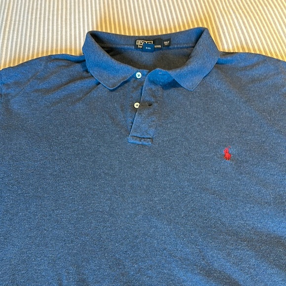 Mens Polo Ralph Lauren 3XLT Short-Sleeve 100% Cotton Mesh Heather Blue - Picture 1 of 6